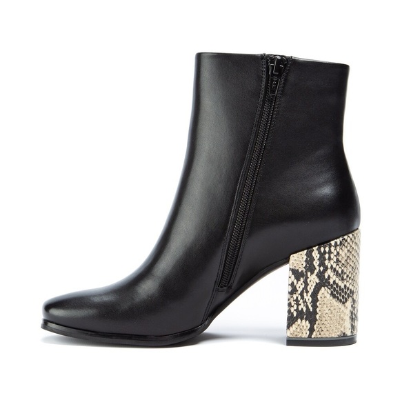 Andrew Geller Shoes - NWT Andrew Geller black snake print zip booties